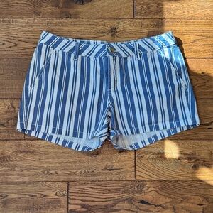 A.N.A. Navy and White Striped Women's Shorts
